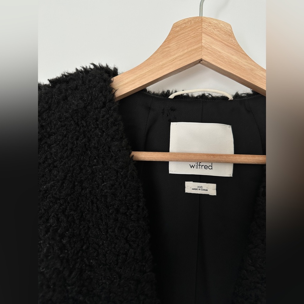 Wilfred XXS fuzzy Sherpa Cardigan Sweater